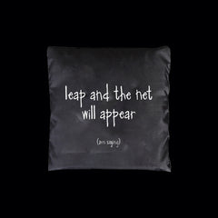 "leap and the net will appear" fold-up bag