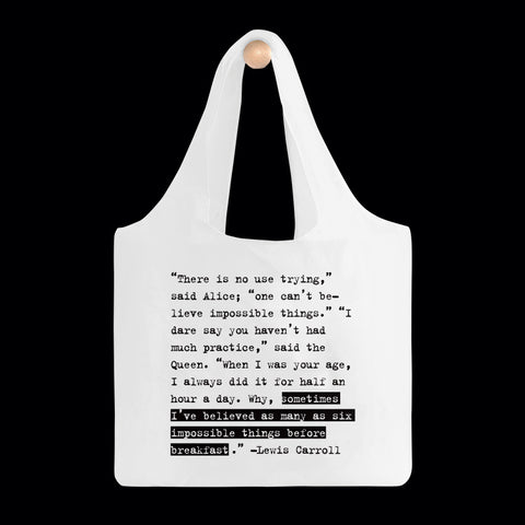 "there is no use trying" reusable bag
