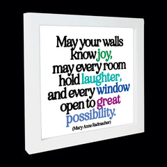 "may your walls know joy" card