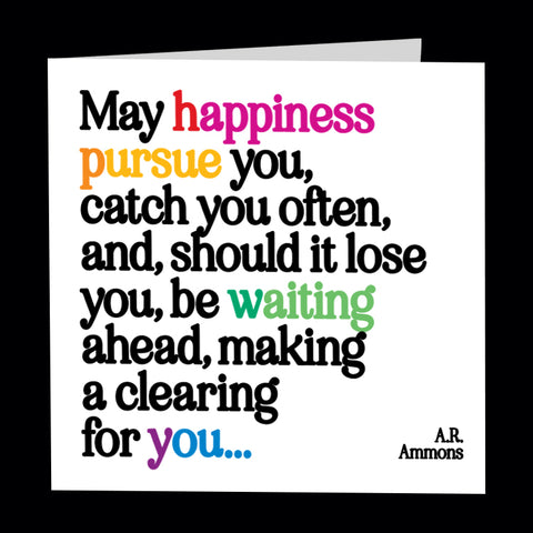 "may happiness pursue you" card