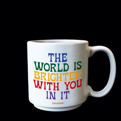 "world is brighter" mini mug