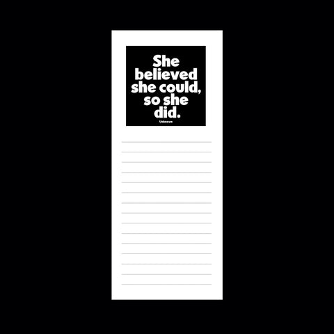 "she believed she could" list pad