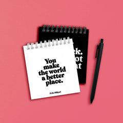 "you make the world" spiral notepad