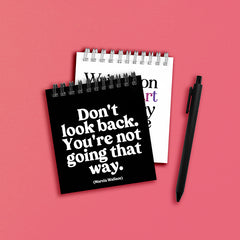 "don't look back" spiral notepad