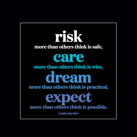 "risk, care, dream" magnet